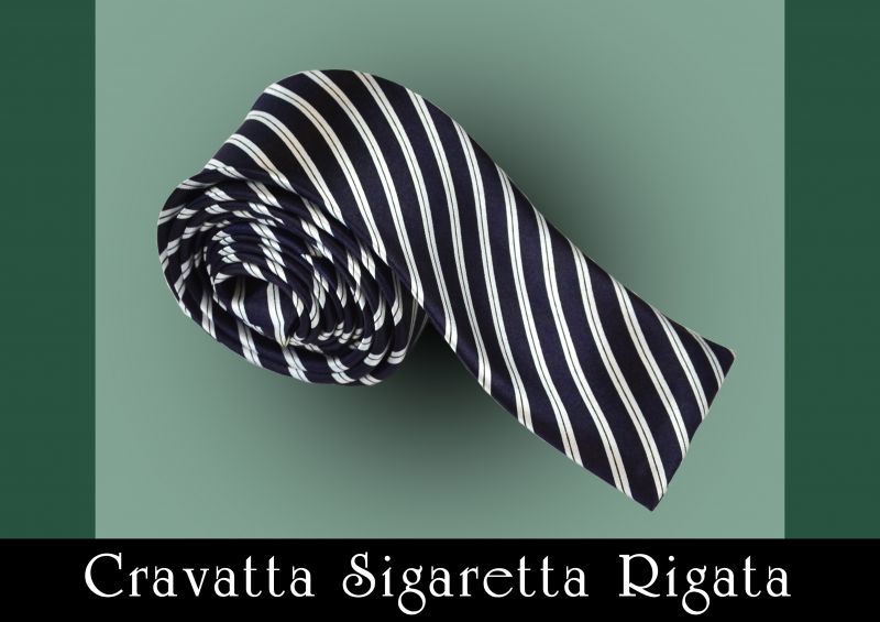 Cravatta sigaretta rigata Lyra