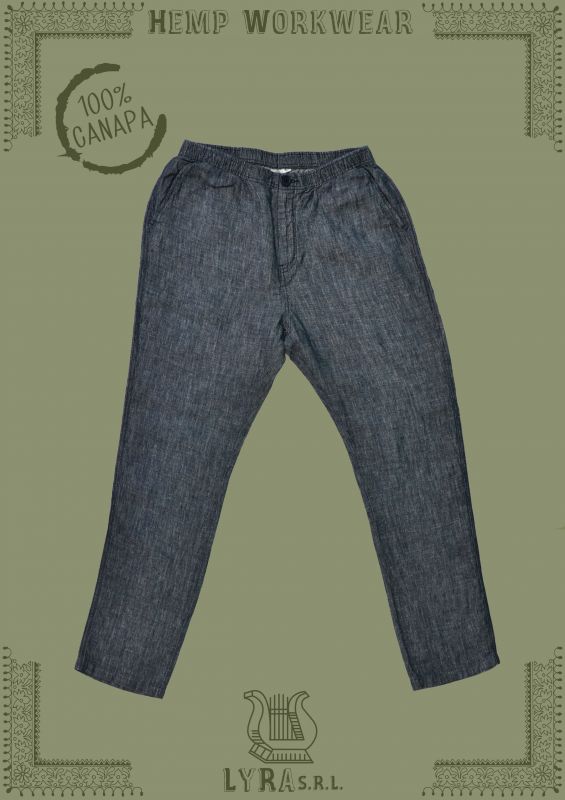 Pantalone chef in canapa naturale Lyra